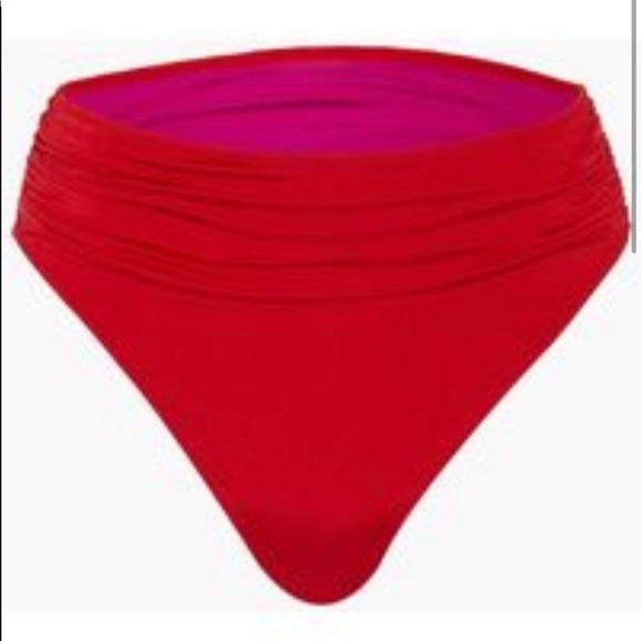 Stella McCartney High Waisted Bikini Bottom Red Small NWT - Picture 1 of 5